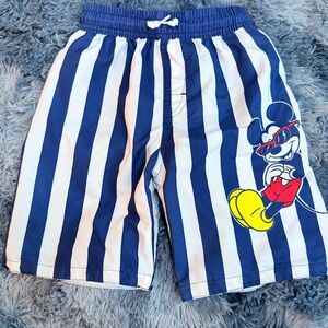 Disney Mickey Mouse navy white Striped Swim Trunks  boys 5T